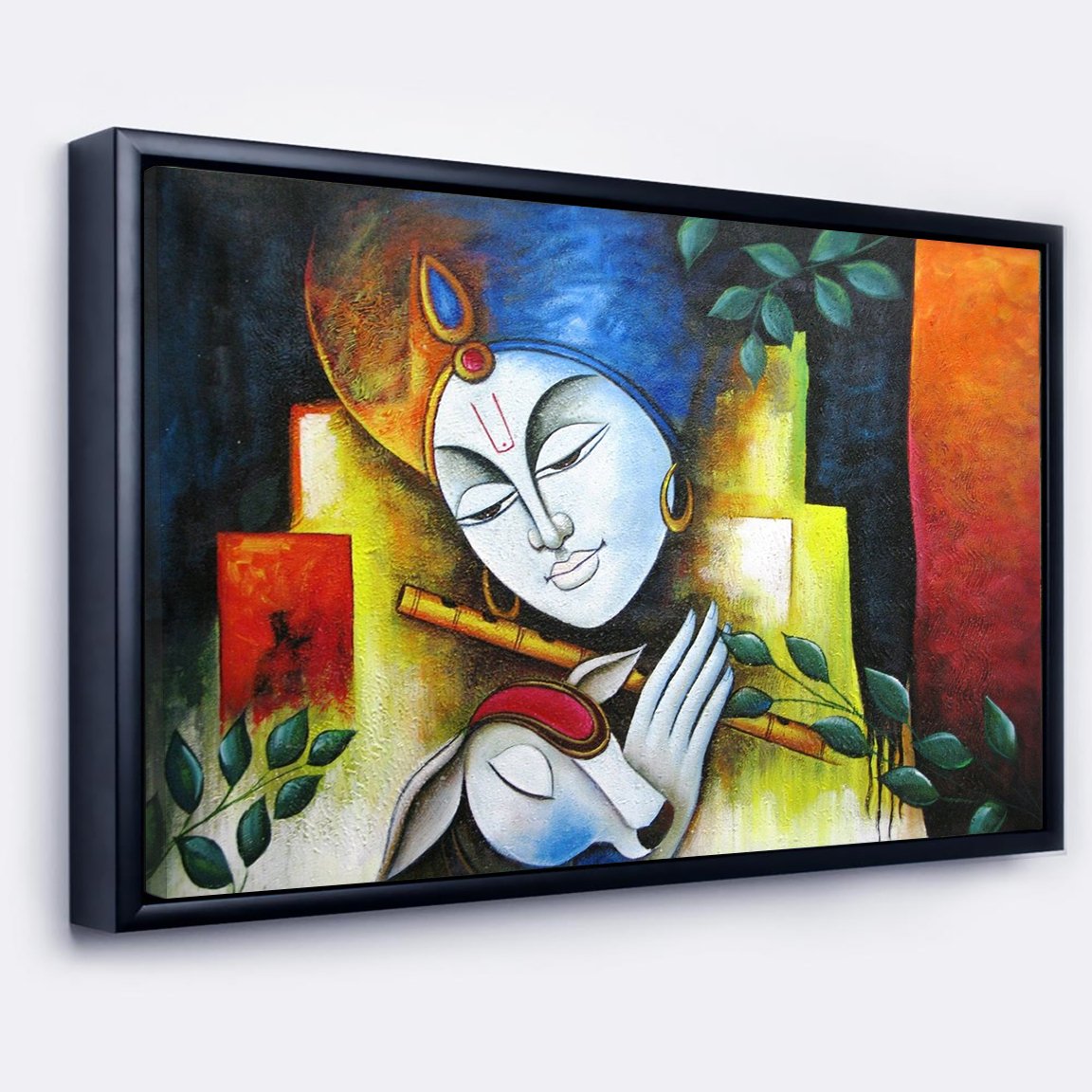 Lord Krishna Murli Premium Canvas Wall Painting decorative masterpiece for home decor